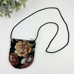 Handcrafted by Janine King Designs Vintage Tapestry Floral Crossbody Purse